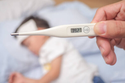 子供がインフルザで熱